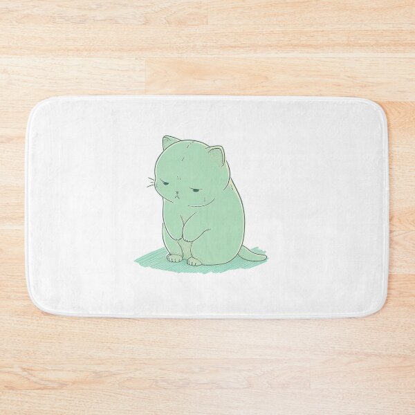 Item preview, Green Constipated Cat  | Valentine's Day Gift | Anxious Cat Nervous Cat Shy Cat | Funny Looking Cat | Pastel Cats designed and sold by Synthetic-Intel.