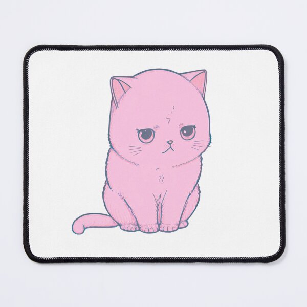 Item preview, Pink Constipated Cat | Valentine's Day Gift | Anxious Cat Nervous Cat Shy Cat | Funny Looking Cat | Pastel Cats designed and sold by Synthetic-Intel.