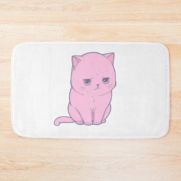 Item preview, Pink Constipated Cat  | Valentine's Day Gift | Anxious Cat Nervous Cat Shy Cat | Funny Looking Cat | Pastel Cats designed and sold by Synthetic-Intel.