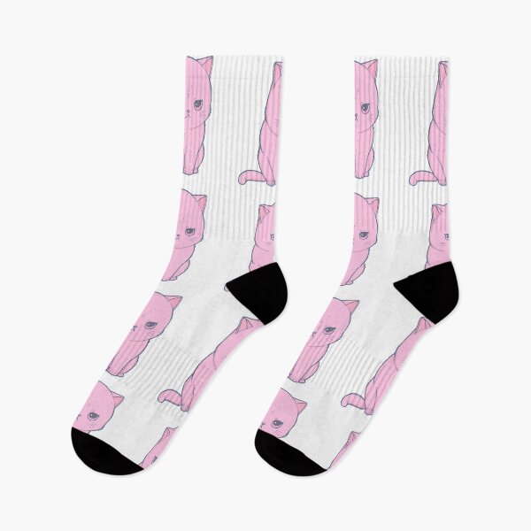 Item preview, Pink Constipated Cat  | Valentine's Day Gift | Anxious Cat Nervous Cat Shy Cat | Funny Looking Cat | Pastel Cats designed and sold by Synthetic-Intel.