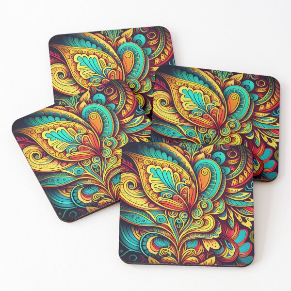 Item preview, Dense Sketched Vibrant Traditional Pattern Digital Painting designed and sold by CodeAndColors.