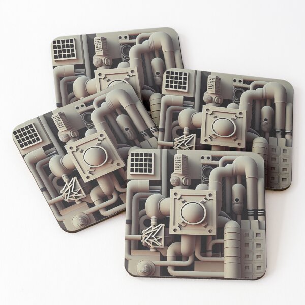 Item preview, Pale Aesthetic Industrial Pattern Digital Painting designed and sold by CodeAndColors.