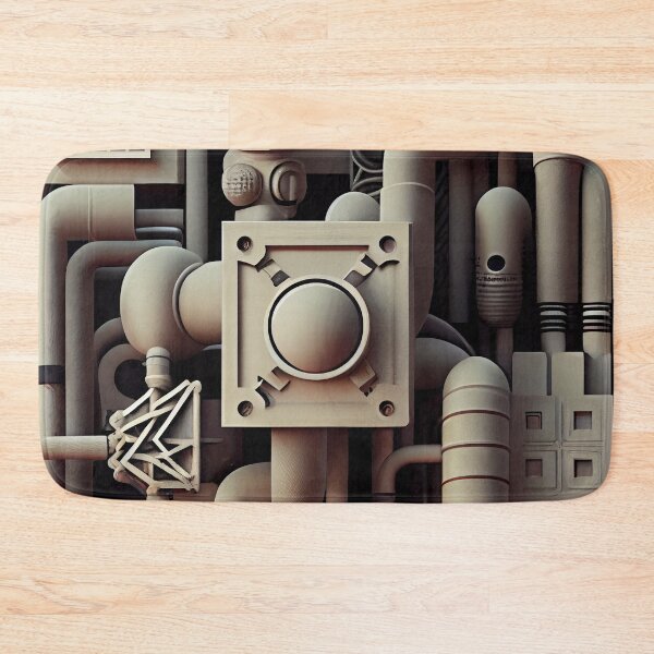 Item preview, Pale Aesthetic Industrial Pattern Digital Painting designed and sold by CodeAndColors.