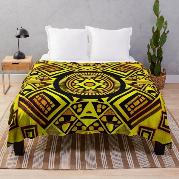 Artikelvorschau, Happy Yellow African Pattern Digital Painting entworfen und verkauft von CodeAndColors.