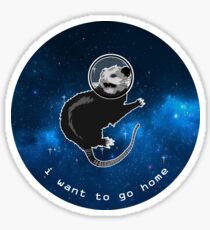 Space Possum - Funny Introvert Anxiety Outer Space Design Sticker