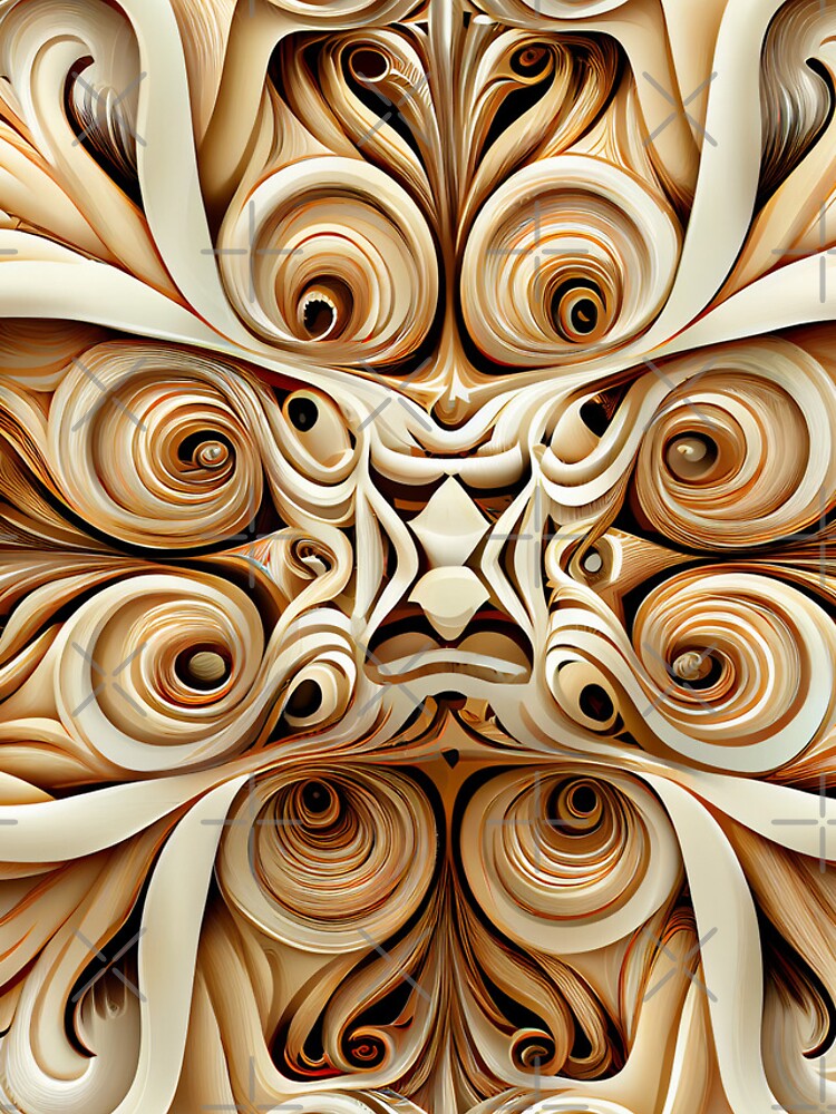 Aperçu 4 sur 4. Coque iPhone avec l'œuvre Pale Symmetrical Swirling Crafty Pattern Digital Painting créée et vendue par CodeAndColors.
