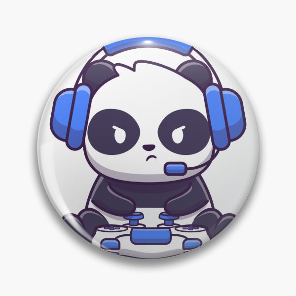 Aperçu de l'œuvre Logo de jeu Panda illustré bleu et blanc créée et vendue par ExelShop.