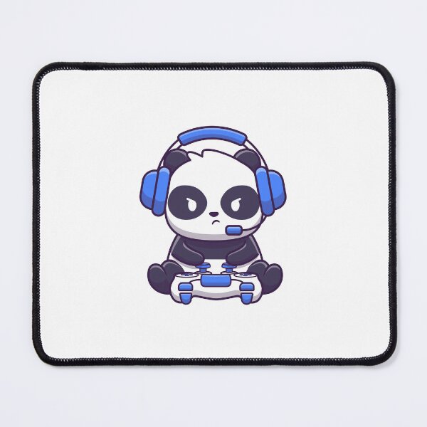 Aperçu de l'œuvre Logo de jeu Panda illustré bleu et blanc créée et vendue par ExelShop.