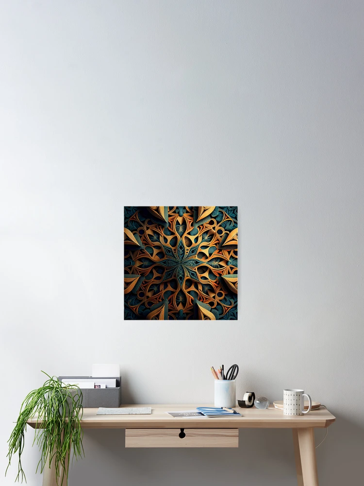 Thumbnail 2 of 3, Poster, Complex Pattern Digital Painting designed and sold by CodeAndColors.