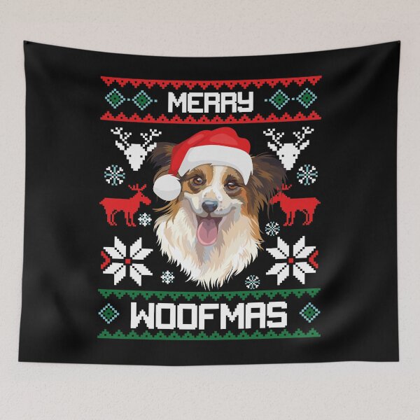 Item preview, Papillon Dog Merry Woofmas Christmas Gift designed and sold by CR Media.