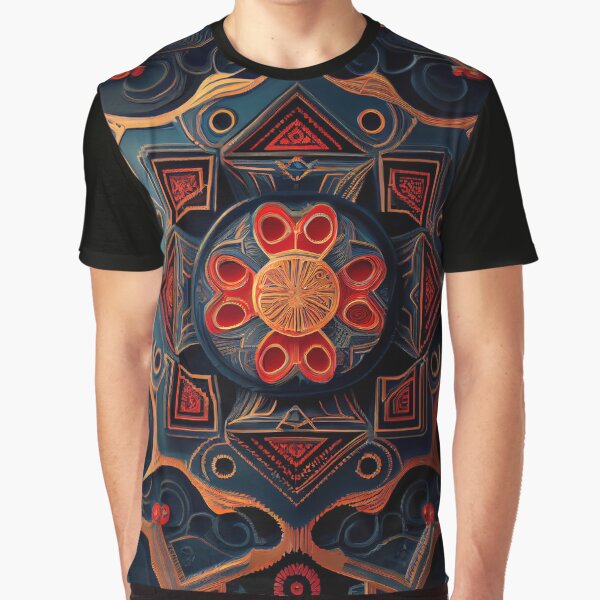 Vista previa del artículo con la obra «Futuristic Asian Pattern Digital Painting», diseñado y vendido por CodeAndColors.