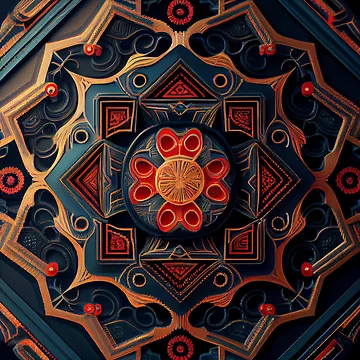 Vorschaubild zum Design Futuristic Asian Pattern Digital Painting von CodeAndColors