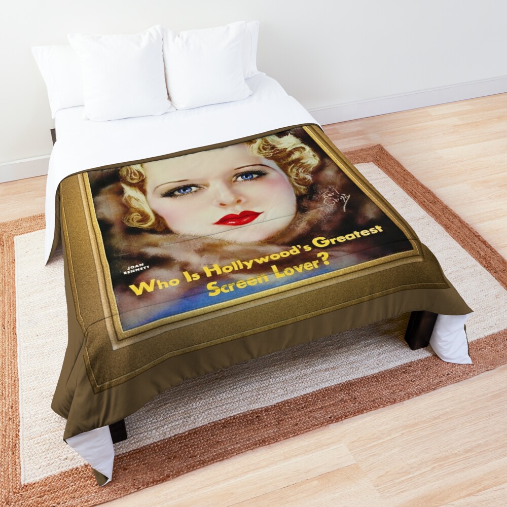 Joan Bennett Photoplay Magazine February Issue NSE by Earl Christy Remastered Vintage Art Xzendor7 Reproductions Comforter