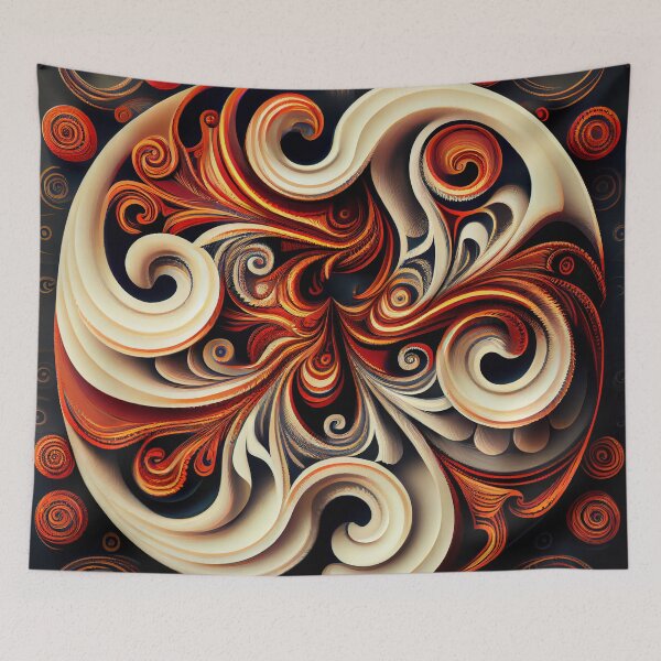 Item preview, Swirling Thick Traditional Pattern Digital Painting designed and sold by CodeAndColors.
