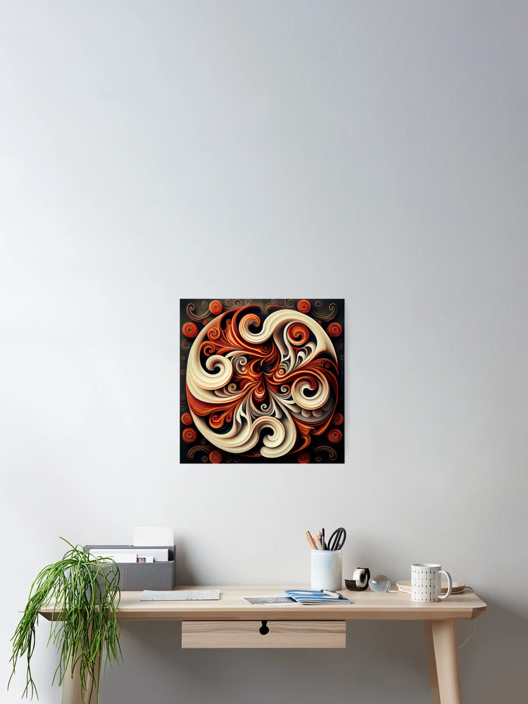 Imagen 2 de 3, Póster con la obra Swirling Thick Traditional Pattern Digital Painting, diseñada y vendida por CodeAndColors.