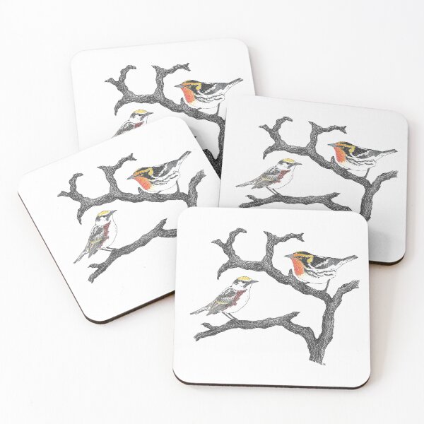 Item preview, Chestnut-sided and Blackburnian Warbler designed and sold by obirdleyart.