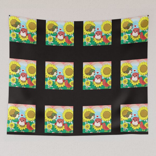 Item preview, SUNFLOWERS CARDINAL BIRDS designed and sold by starfishstuff.
