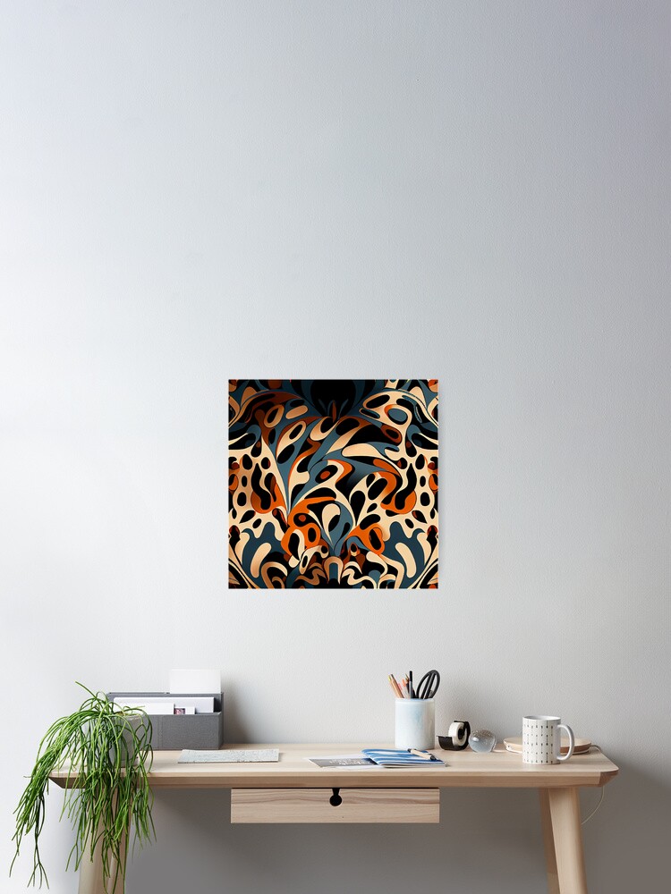 Imagen 2 de 3, Póster con la obra Energetic Flat Divine Organic Animal Print Pattern Digital Painting, diseñada y vendida por CodeAndColors.