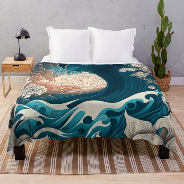 Item preview, Classic Wave and Tropical Flowers Pattern | Australia Flowers | Jamaican Flower Pattern | Flower Power | Acid Wash Flower Pattern | high resolution designed and sold by Synthetic-Intel.