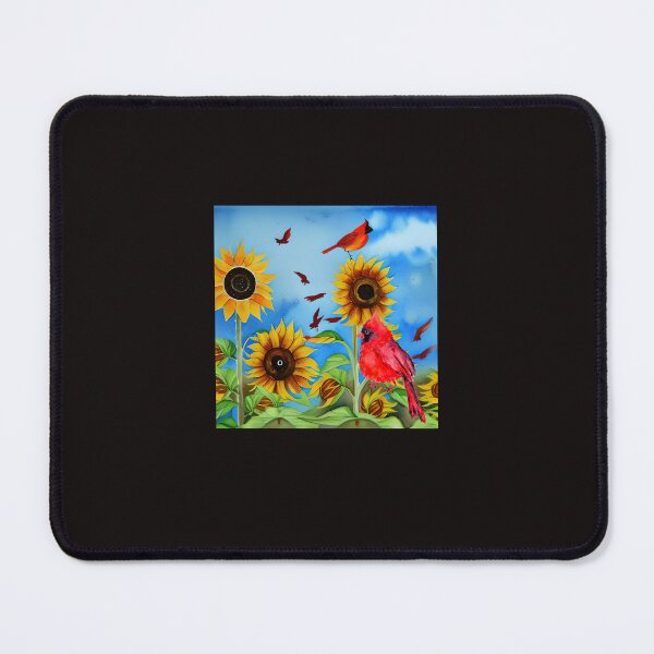 Item preview, SUNFLOWERS CARDINAL BIRDS designed and sold by starfishstuff.