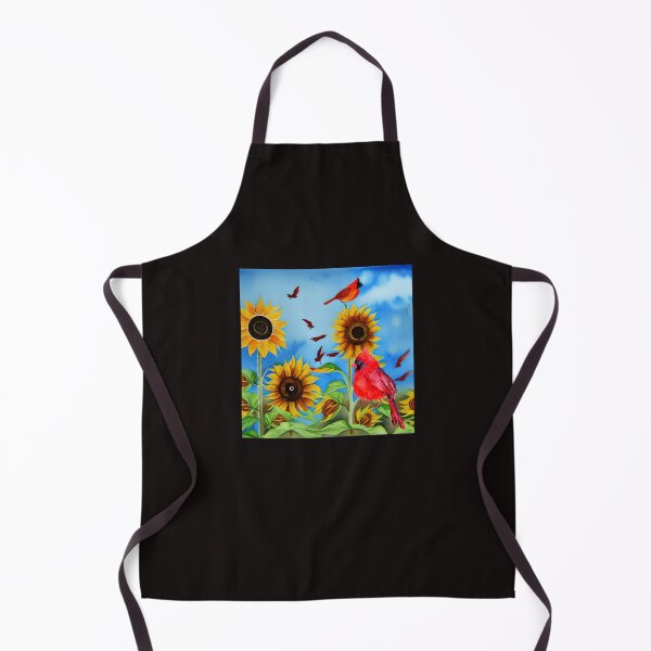 Item preview, SUNFLOWERS CARDINAL BIRDS designed and sold by starfishstuff.