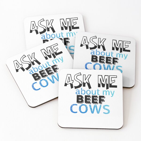 Item preview, White version of Ask me about my Beef Cows designed and sold by FarmsteadAcers.