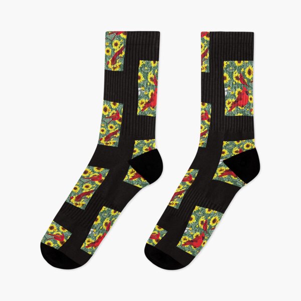 Item preview, SUNFLOWERS CARDINAL BIRDS designed and sold by starfishstuff.
