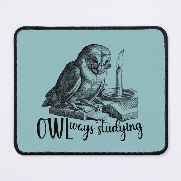 Item preview, Owlways Studying, Retro Owl with Books is Gift for Book lover and Birthdays, Nightbird designed and sold by DiensDesign.
