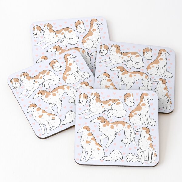 Item preview, Borzoi cute illustration pattern  designed and sold by Yarafantasyart.