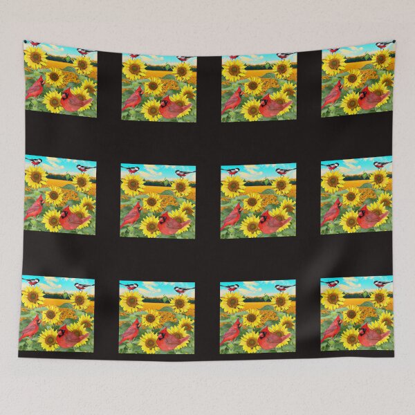 Item preview,  SUNFLOWERS CARDINAL BIRDS designed and sold by starfishstuff.