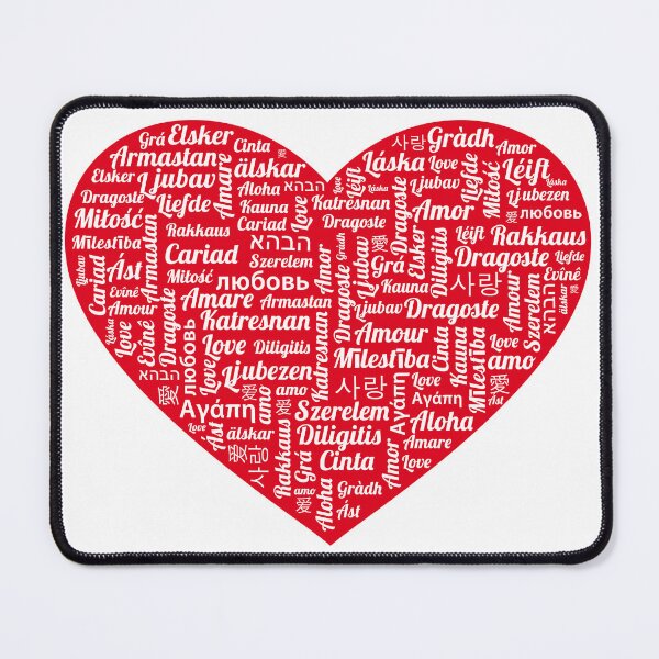 Item preview, Heart filled with the word love in several languages designed and sold by TUNARTE.