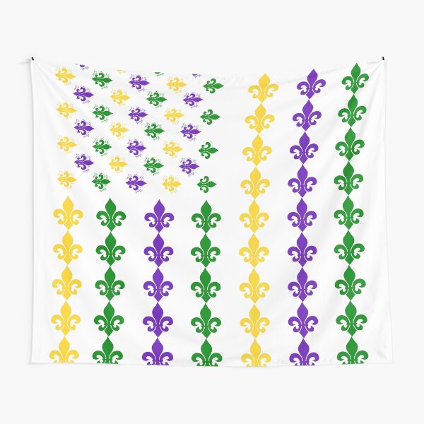 Mardi Gras American Flag Tapestry