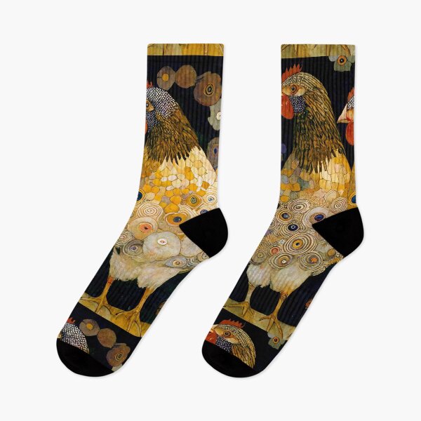 Item preview, Three Hens in the Style of Gustav Klimt designed and sold by newnomads-art.