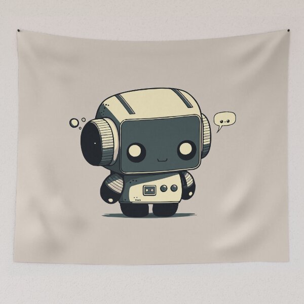 Item preview, Happy but Sad Robot || Kawaii AI Robot designed and sold by MadSwellDesigns.