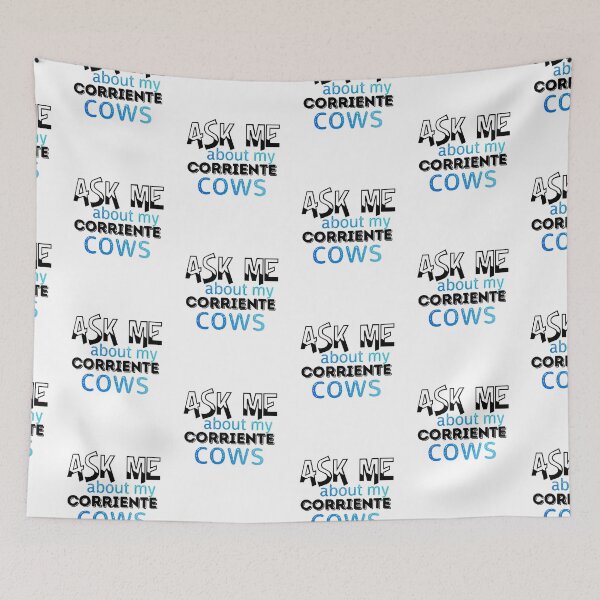 Item preview, Versión blanca de Pregúntame por mis Vacas Corrientes designed and sold by FarmsteadAcers.