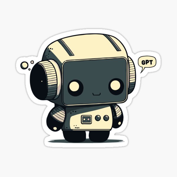 Happy but Sad Robot, Kawaii AI Robot Sticker for Sale by MadSwellDesigns