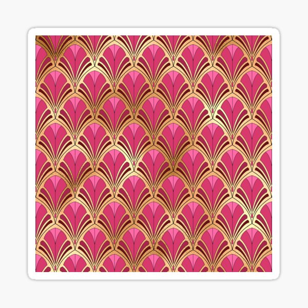 Item preview, Art Deco Romantic Red, Pink And Golden-Hues Pattern designed and sold by DEC02.