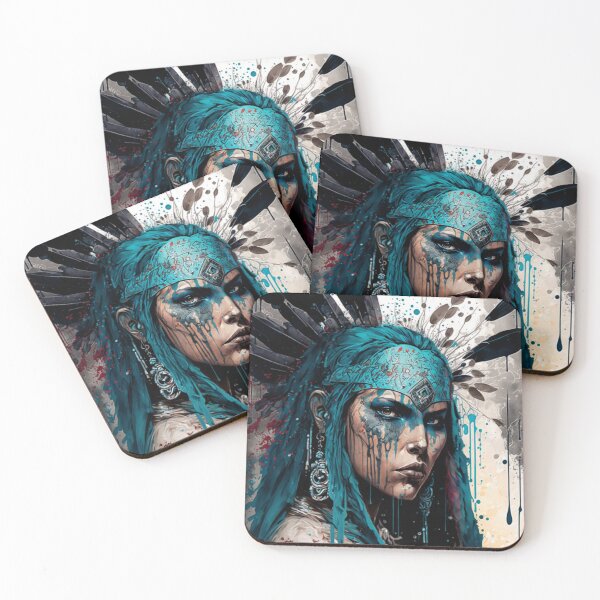 Item preview, Fierce Indigenous Warrior Illustration designed and sold by TheArtfulAllie.