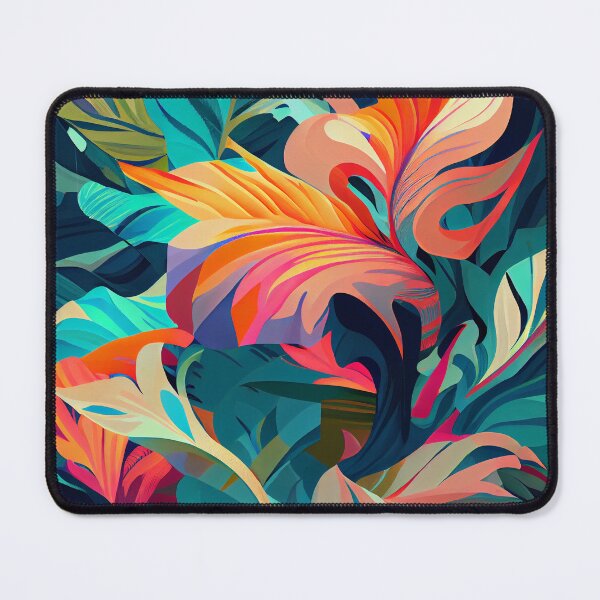 Item preview, Flat Swirling Impressionist Saturated Tropical Pattern Digital Painting designed and sold by CodeAndColors.