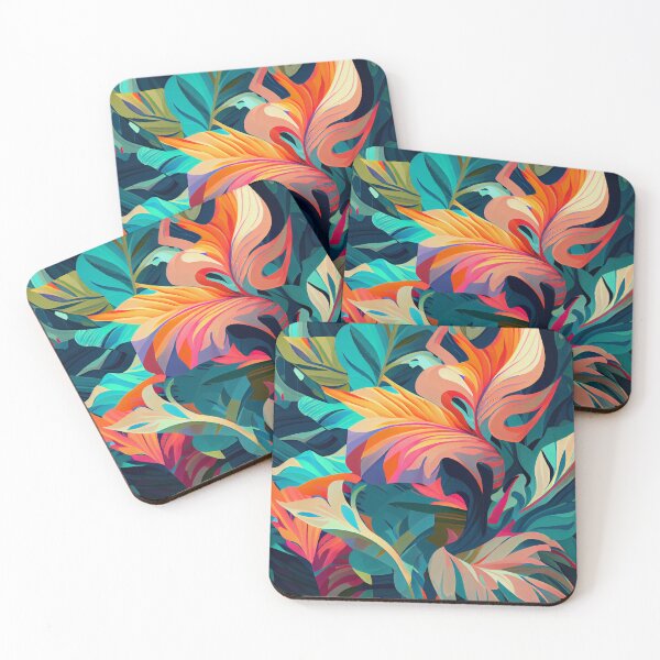 Item preview, Flat Swirling Impressionist Saturated Tropical Pattern Digital Painting designed and sold by CodeAndColors.