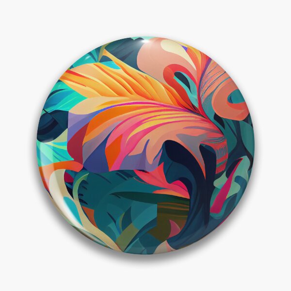 Item preview, Flat Swirling Impressionist Saturated Tropical Pattern Digital Painting designed and sold by CodeAndColors.
