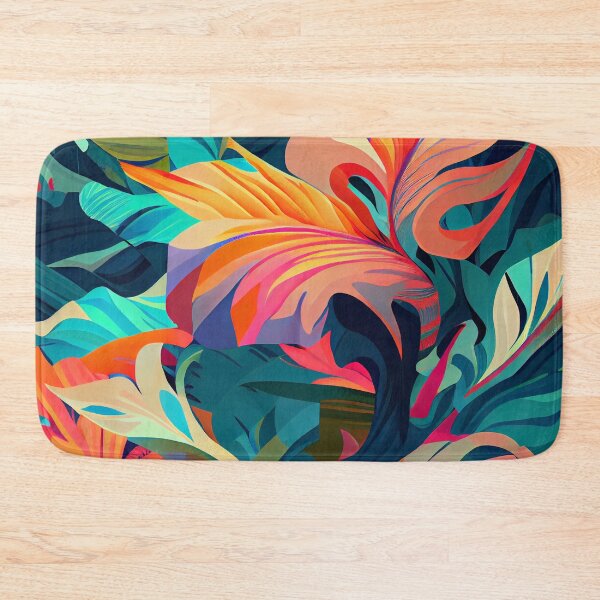 Item preview, Flat Swirling Impressionist Saturated Tropical Pattern Digital Painting designed and sold by CodeAndColors.