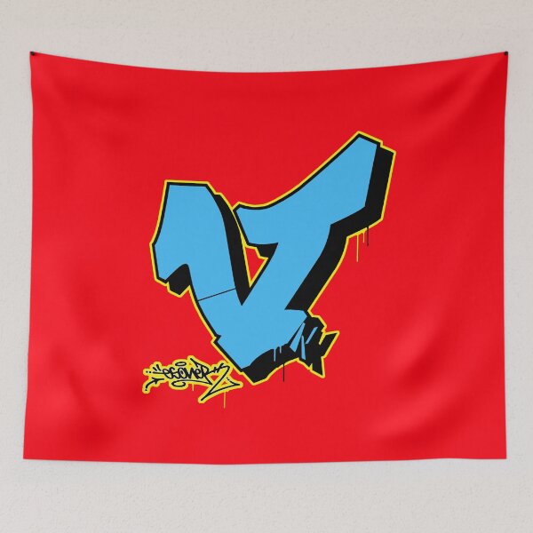 Item preview, BLUE LETTER V BY ESONE URBAN GRAFFITI STREET STYLE  designed and sold by GraffitiBomberZ.