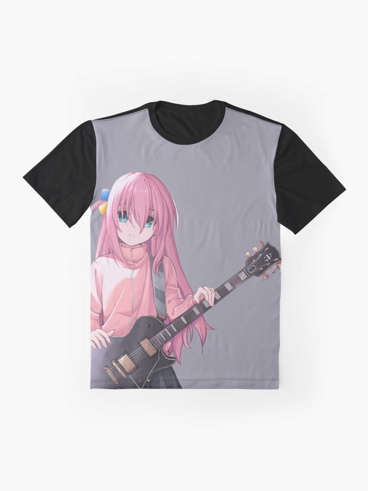 Aperçu 4 sur 5. T-shirt graphique avec l'œuvre GUITARE HITORI GOTOU créée et vendue par Weebo-worldd.