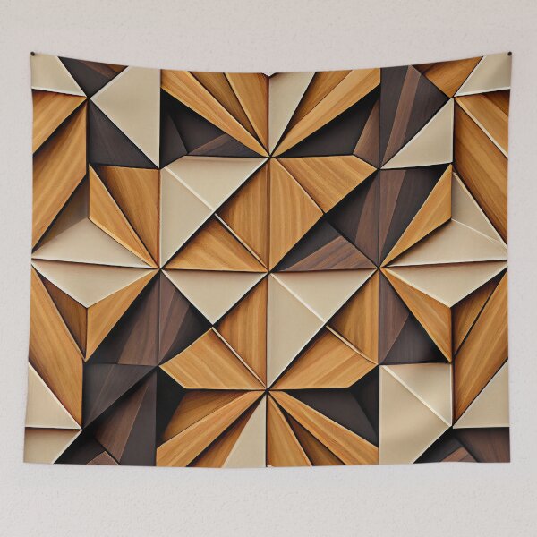 Aperçu de l'œuvre Irregular Wood Saturated Geometric Transitional Pattern Digital Painting créée et vendue par CodeAndColors.