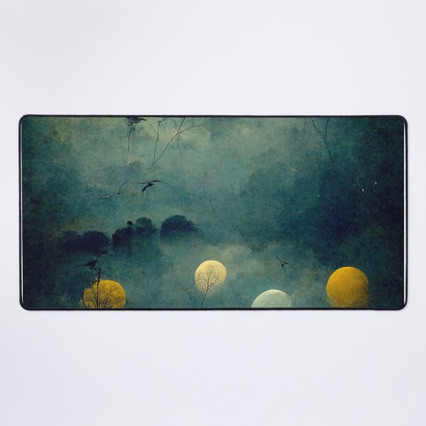 Item preview, A group of birds in surreal landscape of swamp and fog designed and sold by Michael Bollin.