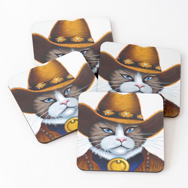 Item preview, Cowboy cat painting designed and sold by lalylaura.