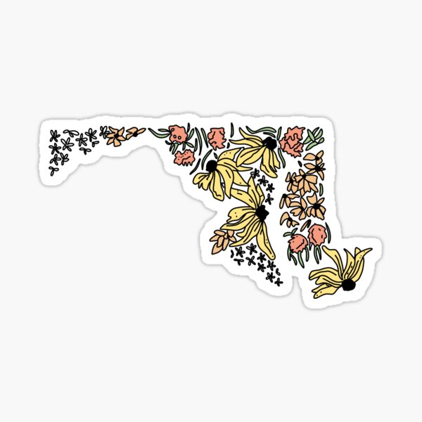 Item preview, Maryland with Flowers designed and sold by cgmurph.