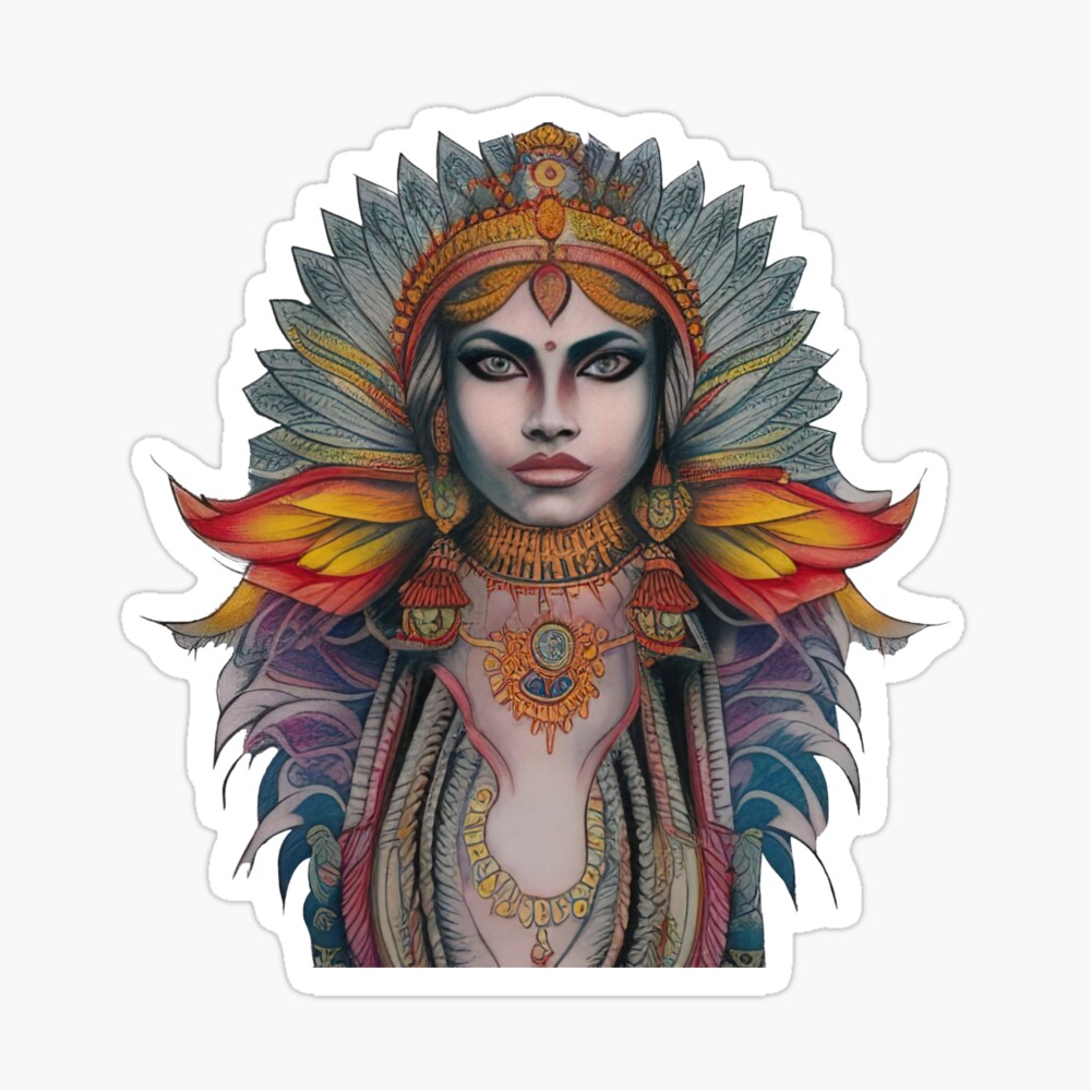 Lord maa kali vector graphic tattoo graphic trendy angry woman canvas  prints for the wall • canvas prints worship, woman, traditional |  myloview.com