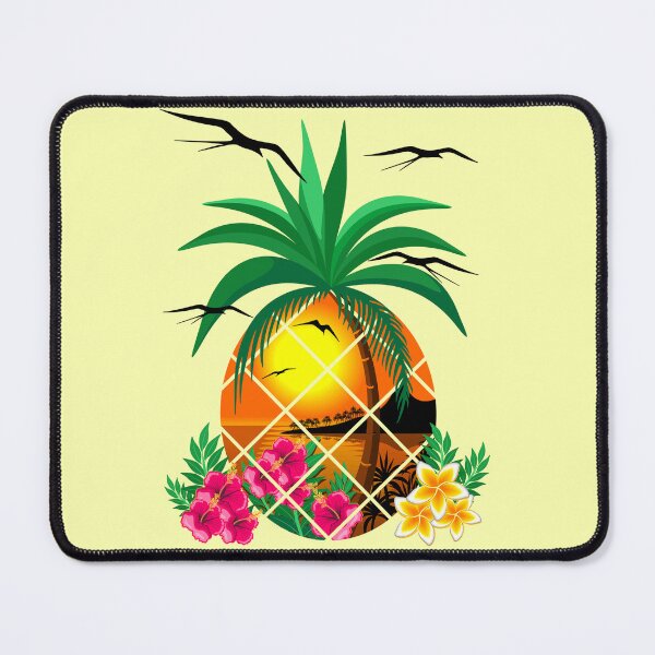 Item preview, Pineapple Tropical Sunset, Palm Tree and Flowers designed and sold by BluedarkArt.